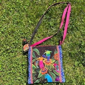 Laurel Burch Spirit In Bloom Canvas XBody Tote